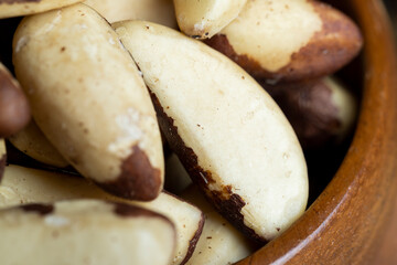 Peeled Brazil nuts on the table