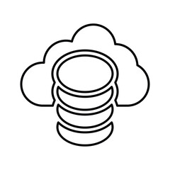 Cloud System Icon. Line icon, outline symbol.