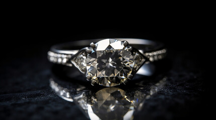 Diamond Engagement Ring, Diamond, Ring image created by Generative AI