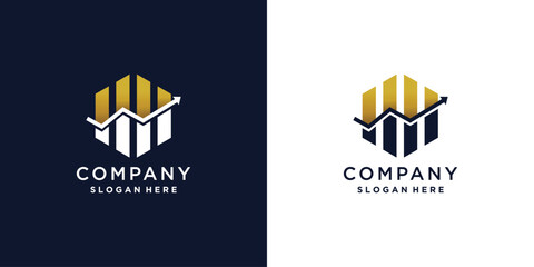 Investment logo design vector with modern style