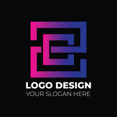 Modern luxury and Gradient minimalist monogram logo design