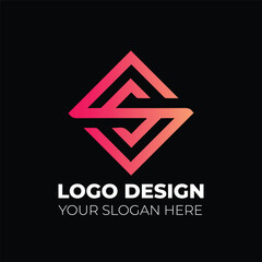 Modern luxury and Gradient minimalist monogram logo design