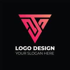 Modern luxury and Gradient minimalist monogram logo design