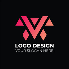 Modern luxury and Gradient minimalist monogram logo design