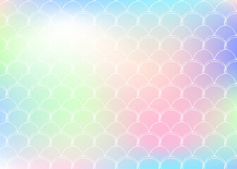 Gradient scale background with holographic mermaid.