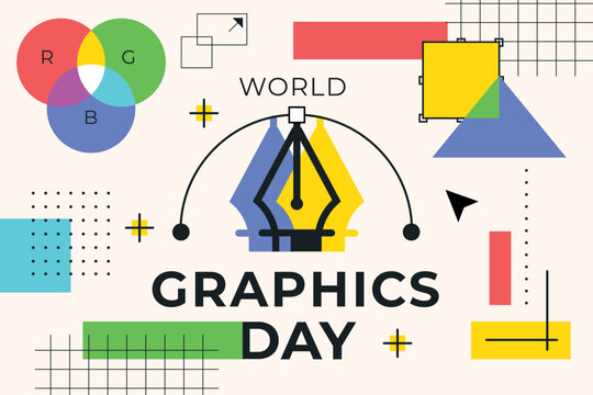 Flat world graphics day illustration