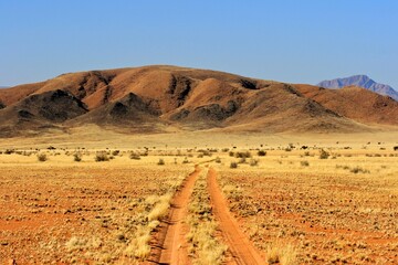 Dirt road in the Namib desert, Namibia 