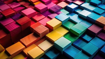 abstract background of colorful blocks and squares, generative ai