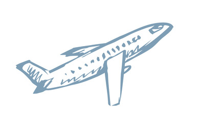 Vector drawing. Airport and aircraft