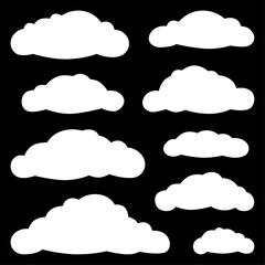 Vector Collection Set of Cloud Silhouettes 