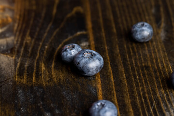 Ripe blueberries on the table