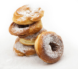 Russian donuts with powdered sugar
