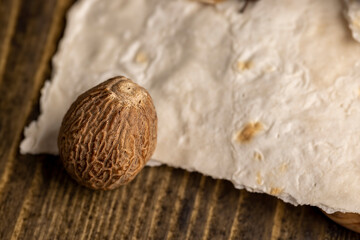 Nutmeg on the kitchen table