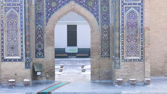 the courtyard of the guri emir mausoleum