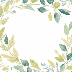 Naklejka premium wedding illustration card with green gold leaves