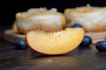 Mini cheesecake cake with fruit blueberry filling
