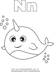 Alphabet coloring page for kids