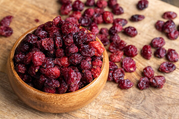 Dried red cranberries with sugar syrup
