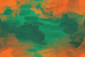Fototapeta na wymiar Green and orange colors abstract texture background, AI generated