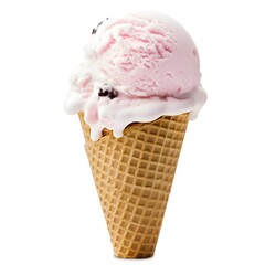 waffle cone with ice cream, AI generated