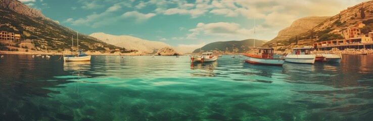 Obraz premium beautiful_view_of_the_mountains_with_sailboats