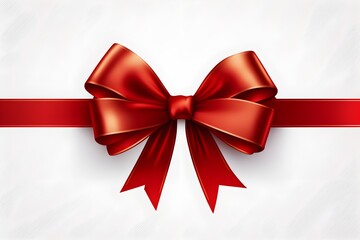 Red bow isolated, AI generated