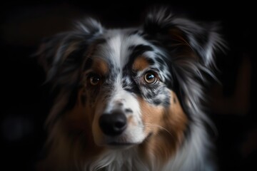 Portrait of a Australian Shepherd dog, AI generated