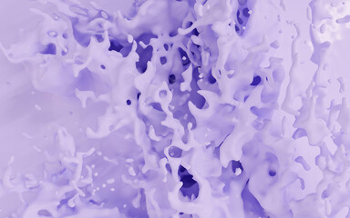 Fototapeta na wymiar Lilac splashes background. 3d rendering illustration.