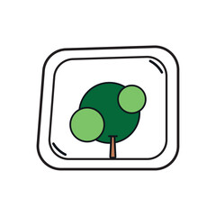 vector icon of a tree inside a square