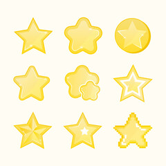 A set of stars. Vector illustration in a flat style.