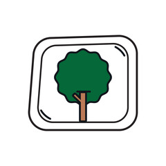 vector icon of a tree inside a square