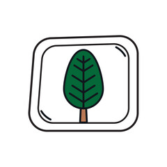 vector icon of a tree inside a square