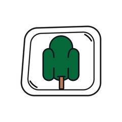 vector icon of a tree inside a square