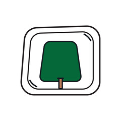 vector icon of a tree inside a square