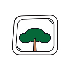 vector icon of a tree inside a square