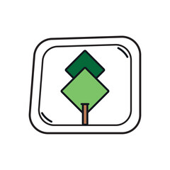 vector icon of a tree inside a square