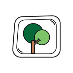 vector icon of a tree inside a square