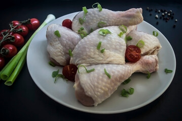 raw chicken with spices