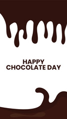 Happy chocolate day social media on white background for World Chocolate Day. Hand lettering for poster, postcard, label, sticker, logo. Vector illustration