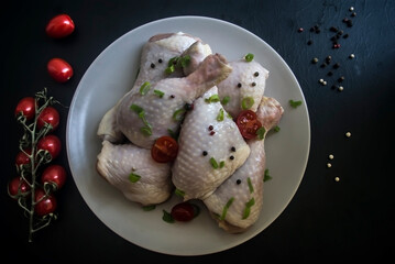 raw chicken with spices