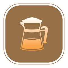 coffee maker vector icon with brown background