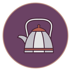 coffee mug vector icon with purple background
