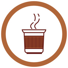 vector icon of a cup of coffee with white background