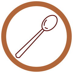 vector icon of a spoon for sweetening coffee with white background