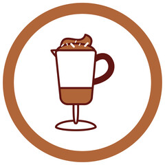 vector icon of a coffee cappuccino with white background