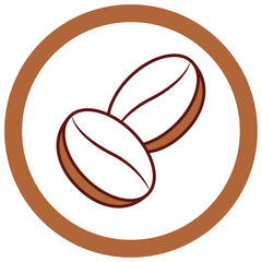 vector icon of a coffee coffee bean with white background