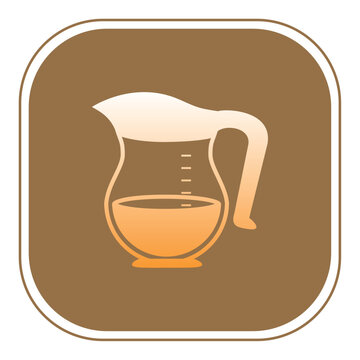 coffee mug vector icon with brown background