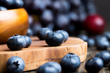 Ripe blueberries on the table