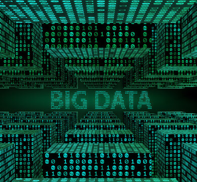 Big data and data mining concept illustration - 3d rendering