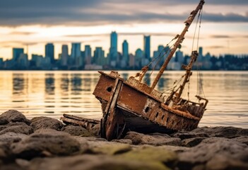 Naklejka premium abandoned_sailing_boat